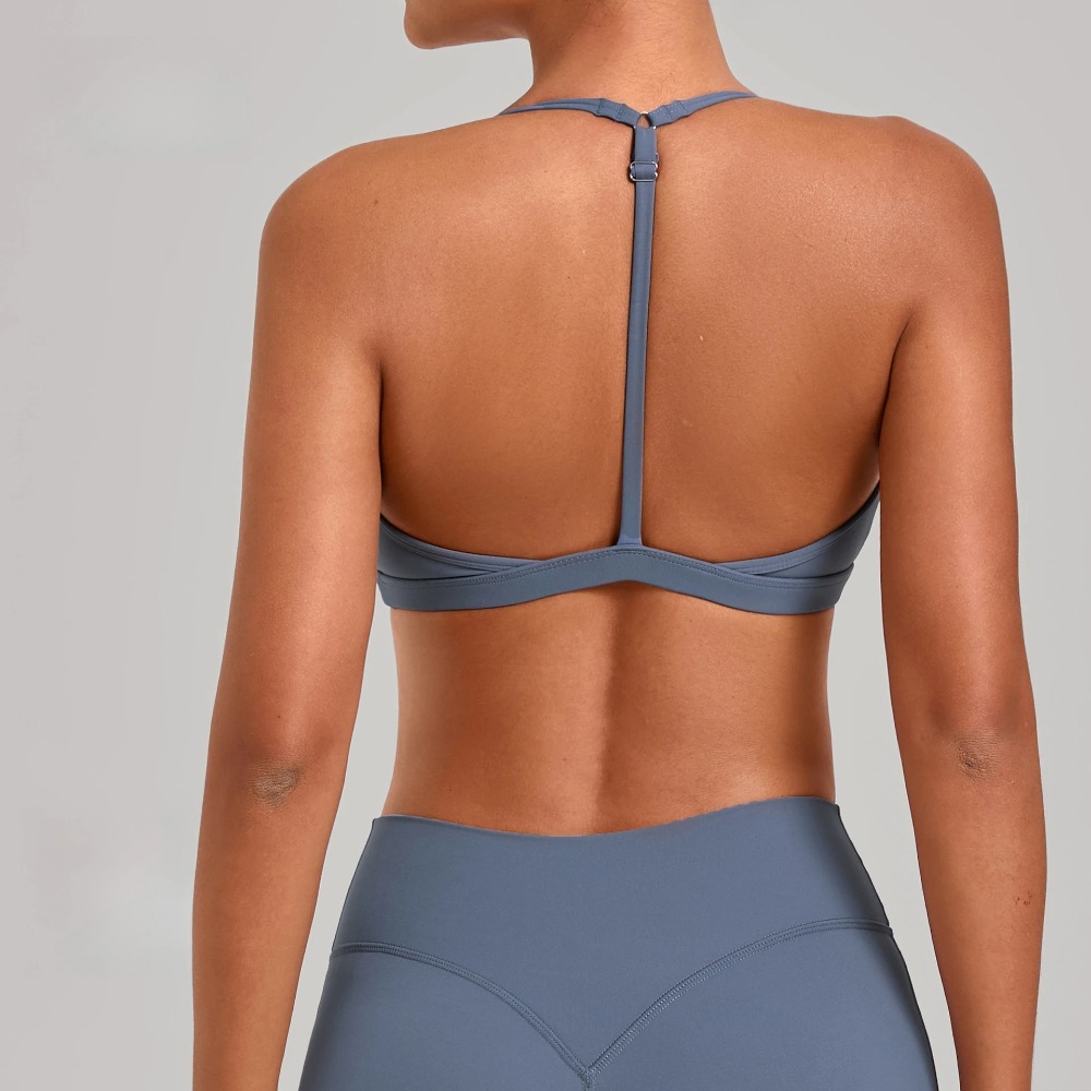 Sports Bra Racerback - Gym Workout Fitness Top Adjustable Strap