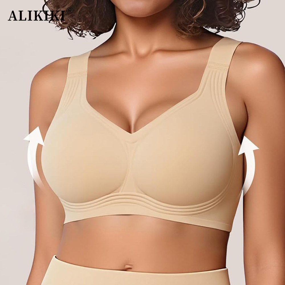 T Shirt Bra Seamless - Women Seamless Wireless Supportive Bra Push