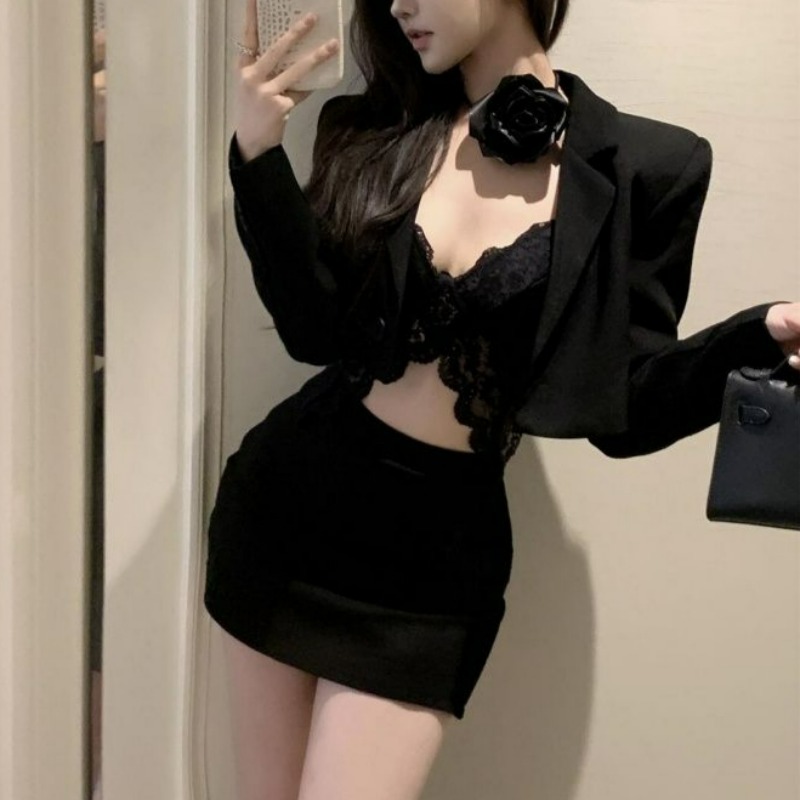 Black Spring Blazer Lace Brale - Lace Bralette Set review and price