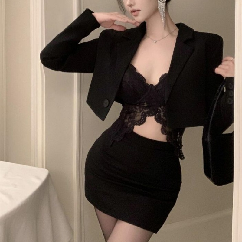Black Spring Blazer Lace Brale - Lace Bralette Set review and price