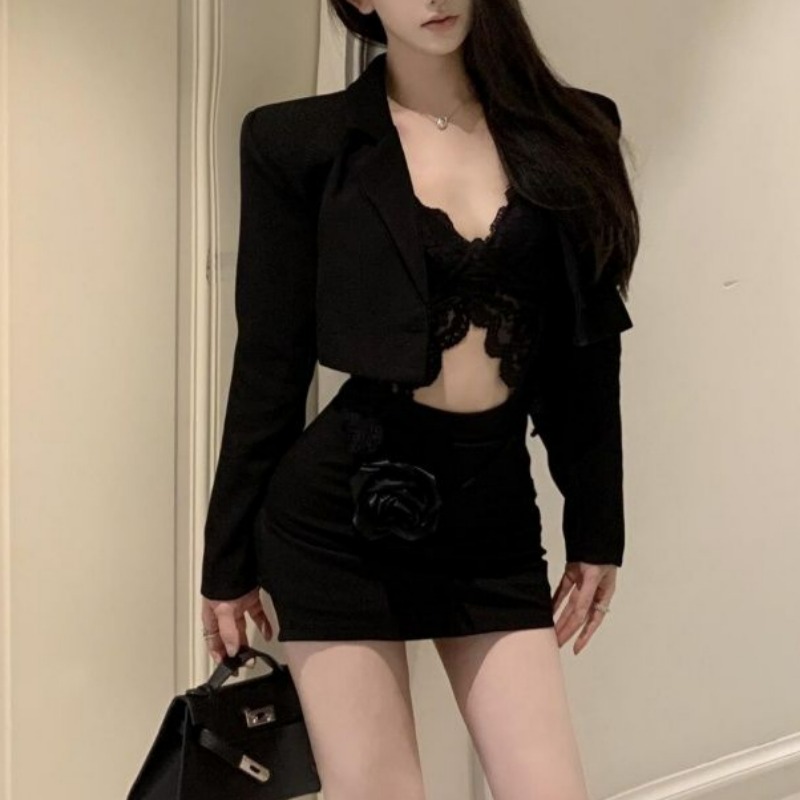 Black Spring Blazer Lace Brale - Lace Bralette Set review and price