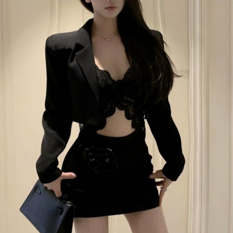 Black Spring Blazer Lace Brale - Lace Bralette Set review and price