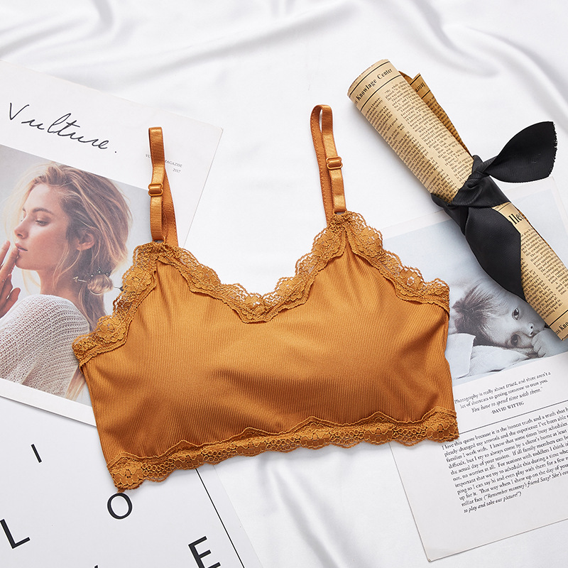 Lace Trim Tube Top Women Bra C - Lace Bralette Set review and price