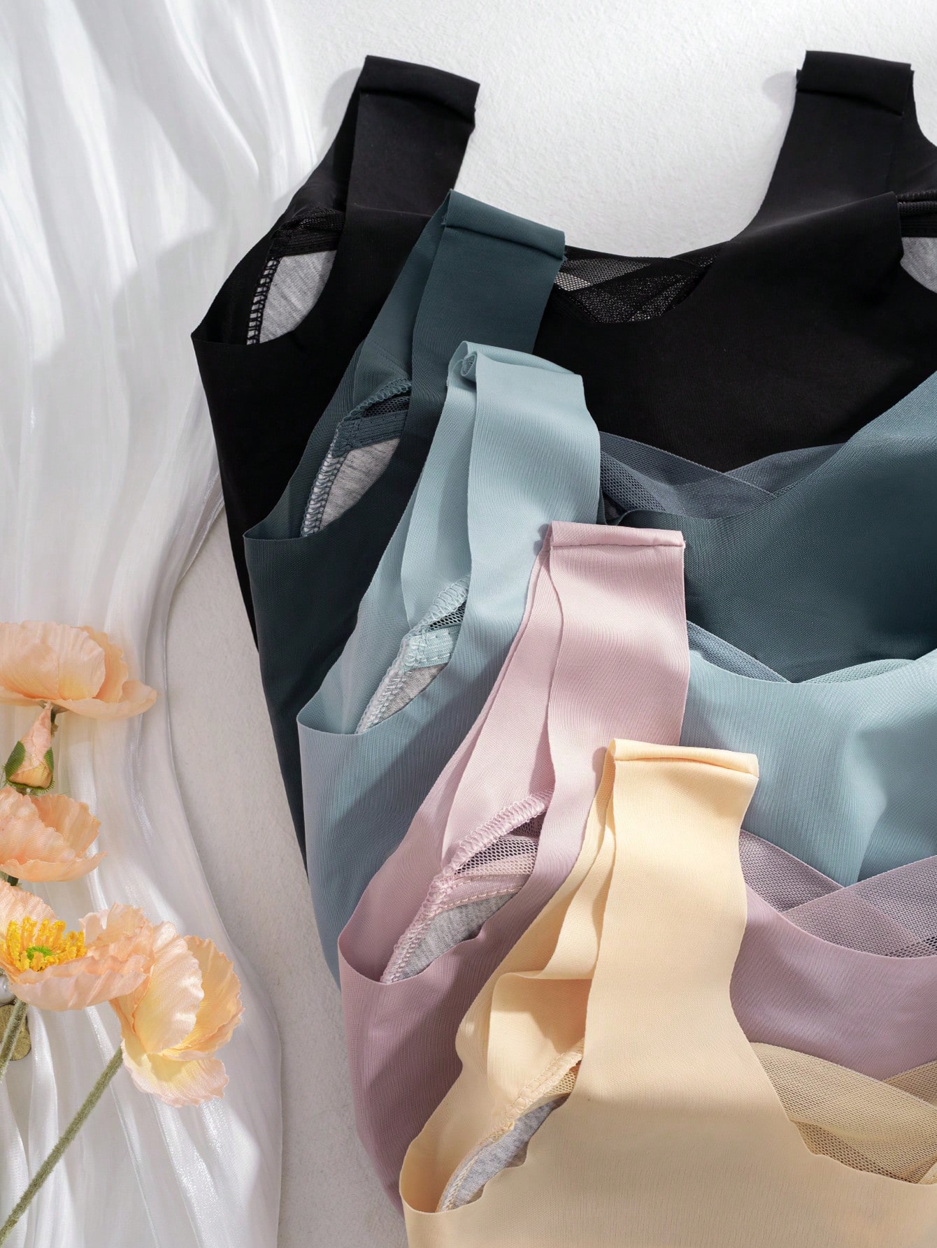5pcs Women Seamless Ice Silk W - Sleep Bra Bralette review and price