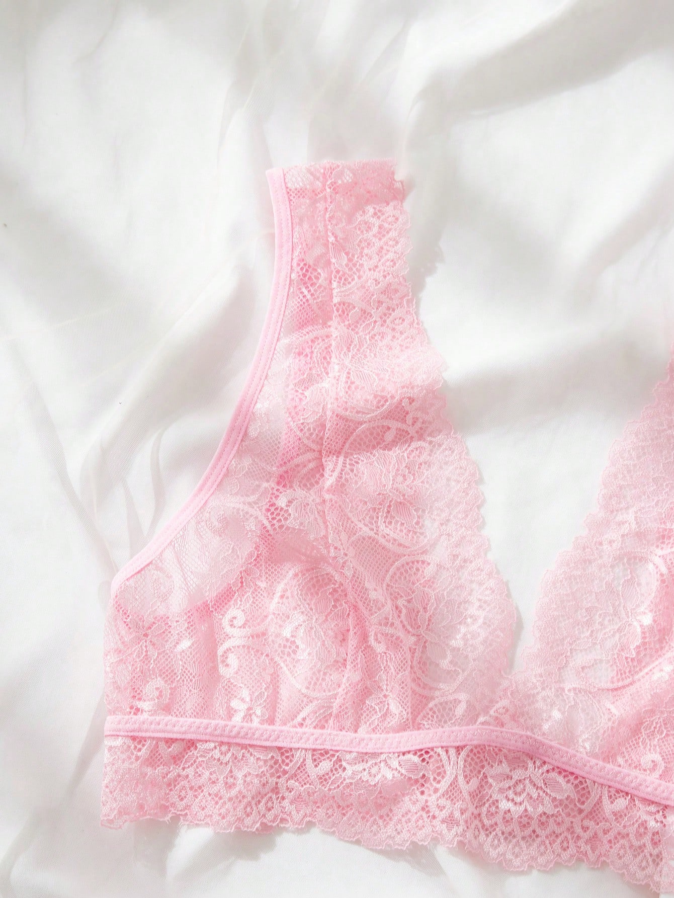 Pink Lace Lingerie Set Sheer F - Lace Bralette Set review and price