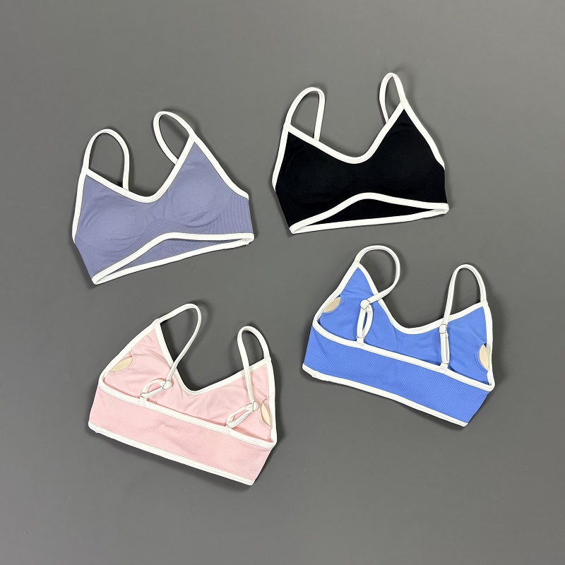 Women Contrastline Yoga Bra V  - Sports Bra Racerback review and price