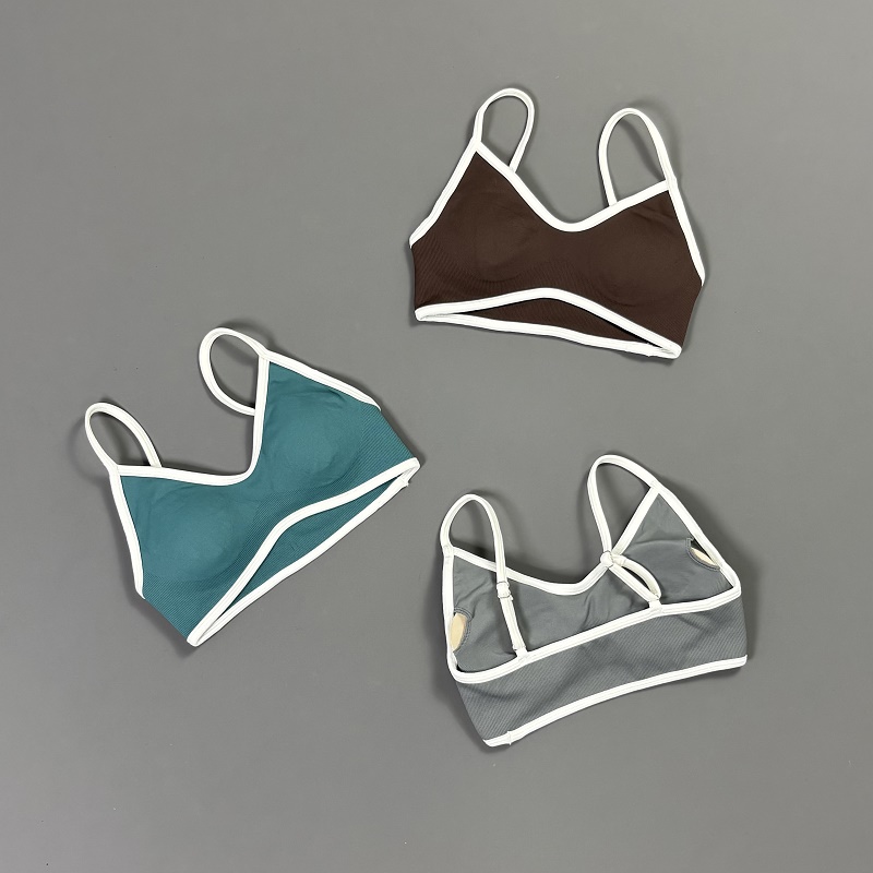 Women Contrastline Yoga Bra V  - Sports Bra Racerback review and price