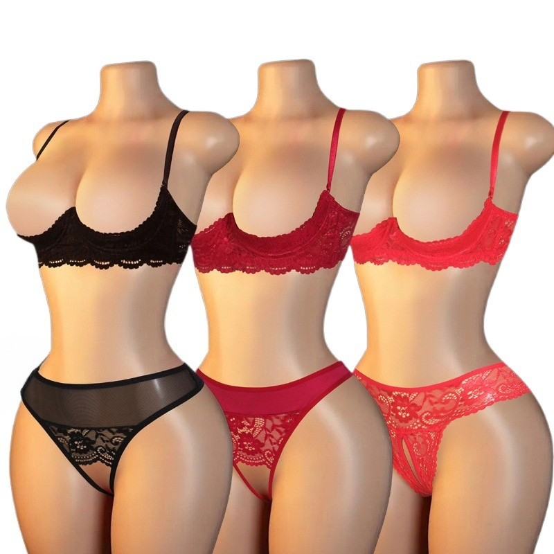Sexy Women Lace Cutout Lingeri - Lace Bralette Set review and price