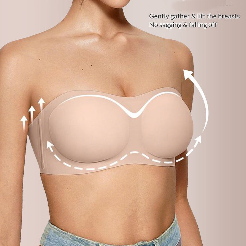 Women's Strapless Bra with Pus - Wirefree Bra Comfort review and price