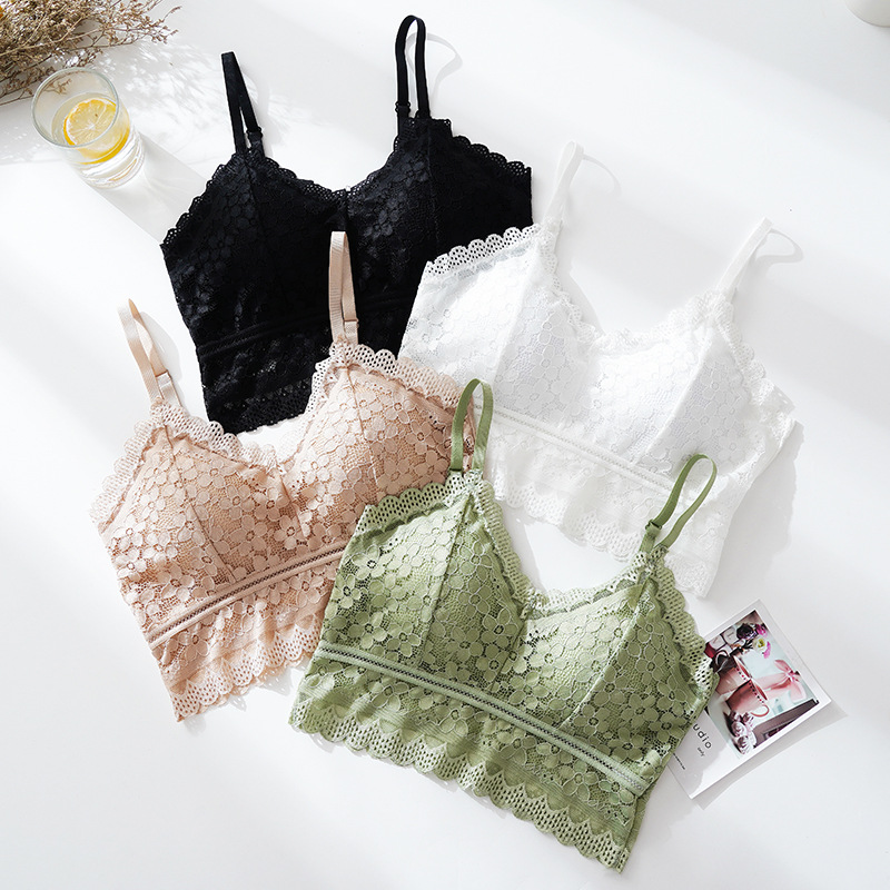One piece Seamless Camisole Ve - Lace Bralette Set review and price