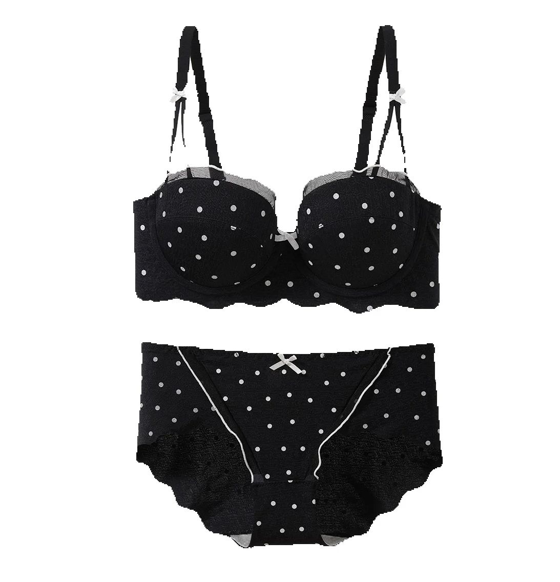 Lace Polka Dot Bra Two-Piece S - Cotton Bra Everyday review and price